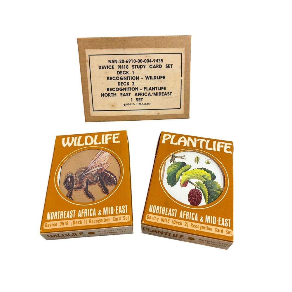 Vintage 1972 US Navy Survival Recognition Cards SEALED Wildlife Plant Life Set